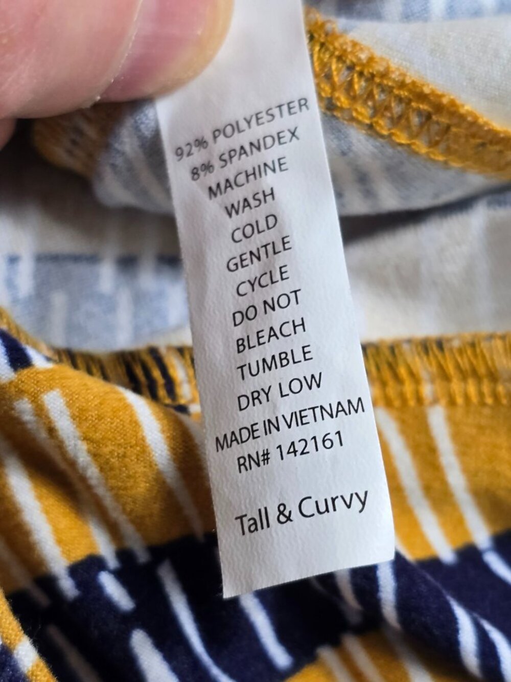 LuLaRoe Tall & Curvy OS Striped Leggings Yellow & Navy Stretch Fabric - Picture 3 of 6